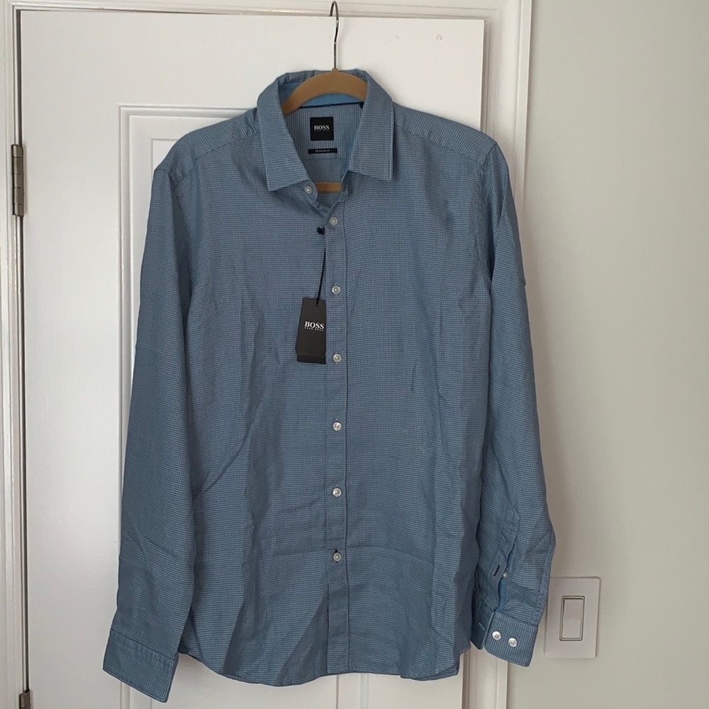 BOSS Regular fit Button down blue